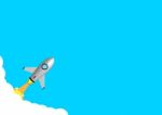 Technology Business Start Up Soar Rocket Background Stock Photo