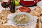 Traditional Portuguese Soup, Caldo Verde Stock Photo