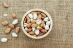 Almonds In A Bowl Stock Photo