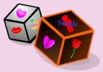 Love Dice , The Uncertainty Of The Love Stock Photo