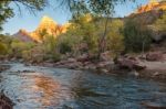 The Watchman In Zion National Park Stock Photo