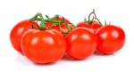 Bunch Of Tomato Isolated On White Background Stock Photo