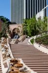 Los Angeles, California/usa - July 28 : Steps In The Financial D Stock Photo