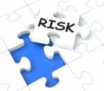 Risk Puzzle Showing Monetary Crisis Stock Photo