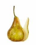 Brown Pear Isolated On A White Background Stock Photo