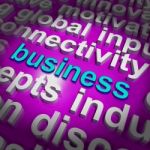 Business Word Cloud Shows Commercial Trade Or Deal Stock Photo