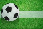 Soccer Ball On Green Grass Stock Photo