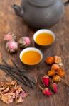 Chinese Style Herbal Floral Tea Stock Photo