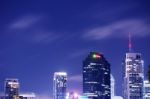 Brisbane, Australia - Saturday 25th November, 2017: View Of Brisbane City Skyscrapers At Night With Clouds On Saturday 25th November 2017 Stock Photo