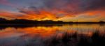 Lake Moogerah In Queensland With Beautiful Clouds At Sunset Stock Photo