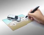 Automobile Sketching Design Stock Photo