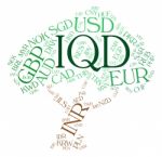 Iqd Currency Represents Worldwide Trading And Coin Stock Photo