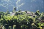 Immigrant House Group On Mountains Stock Photo