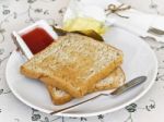 Bread With Jam Stock Photo