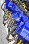 Row Of Bicycles Stock Photo