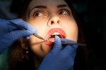 Young Girl Having Dental Check Up Stock Photo