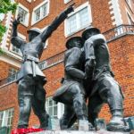 London - July 27 : The Uk Firefighters National Memorial In Lond Stock Photo