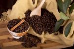 Beans Of Coffee On A Bowl Stock Photo