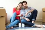 Young Couple Moving In New Home Stock Photo