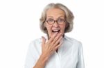 Amazed Senior Citizen Stock Photo