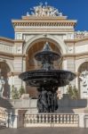 View Of Caesar's Palace Fountan In Las Vegas Stock Photo