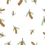 Seamless Pattern With Tamarind  Illustration Stock Photo