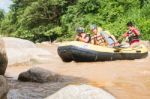 Whitewater Rafting On The Rapids Of  Maetang River On June 15, 2 Stock Photo