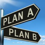 Plan A Or Plan B Choice Signpost Stock Photo