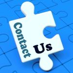 Contact Us Puzzle Shows Helpdesk Communication And Help Stock Photo