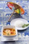 Tom Yum Goong Soup - Thai The Most Famous Dish Stock Photo