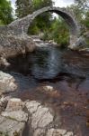 Packhorse Bridge At Carrbridge Scotland Stock Photo