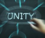 Unity Diagram Means Working As Team And Cooperation Stock Photo