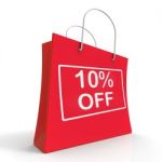 Shopping Bag Shows Sale Discount Ten Percent Off 10 Stock Photo