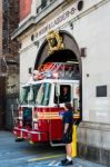 Nyfd Vehicle In Midtown Manhattan Stock Photo