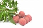 Fresh Lychees Stock Photo