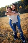 Young Hugging Couple Stock Photo