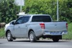 Private Car, Mitsubishi Triton Pickup Truck Stock Photo