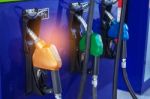 Oil Dispenser On Gas Station Stock Photo