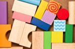 Wooden Toy Blocks Stock Photo