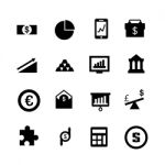 Finance And Money Icon Set On White Background Stock Photo