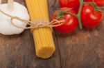 Italian Basic Pasta Ingredients Stock Photo