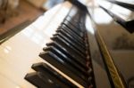 Piano Keyboard Colse Up Side View Stock Photo