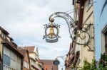 Gasthof Hanging Sign In Rothenburg Stock Photo