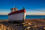 Fishing Boat On Dungeness Beach Stock Photo