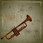 Trumpet Musical Background Stock Photo