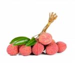 Lychee Or Litchi Isolated On The White Background Stock Photo