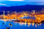 Hong Kong Victoria Harbor Night View Stock Photo