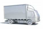 3d White Delivery Truck Icon Stock Photo