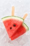 Watermelon Popsicle Yummy Fresh Summer Fruit Sweet Dessert Stock Photo