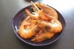 Thai Cuisine , Steamed Prawns Stock Photo